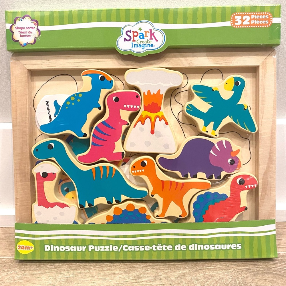Wooden Dinosaur Puzzle Set